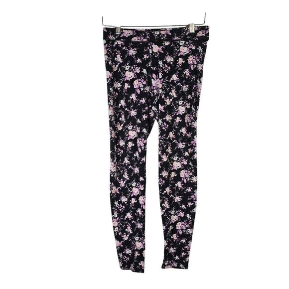 Victoria's Secret Floral Leggings Black & Pink Size Med - Picture 2 of 9